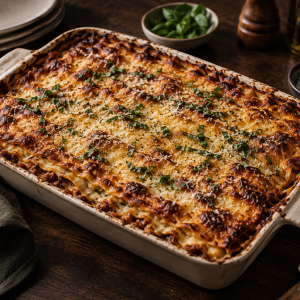 Lasagna: Ready for Arrival (serves 8-10)